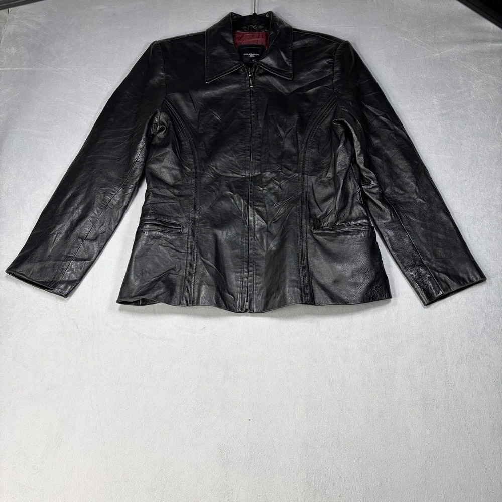 ColeBrook & Co. Outerwear Jacket Women's Size M Fitted Soft Black 100% Leather